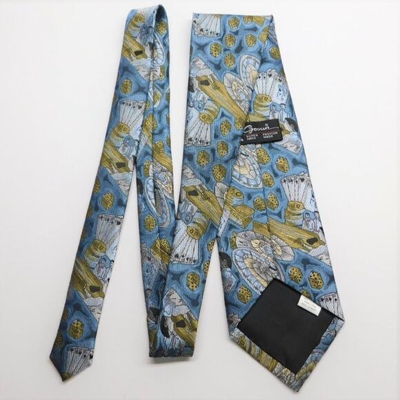 Gambling Vegas Poker Roulette Dice Craps Hand Made Polyester Necktie - Picture 3 of 5